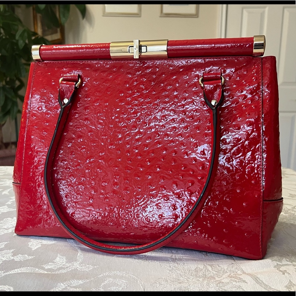 NWOT Kate Spade Constance Knightsbridge Red Croc Leather Work Tote w/Dust Bag